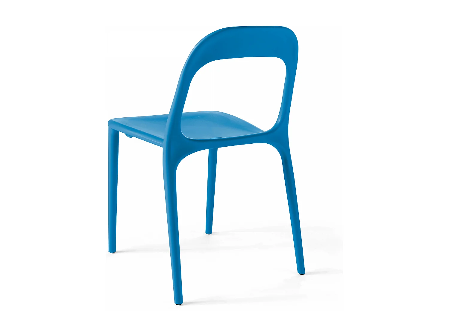 Lot de 4 chaises en plastique bleu