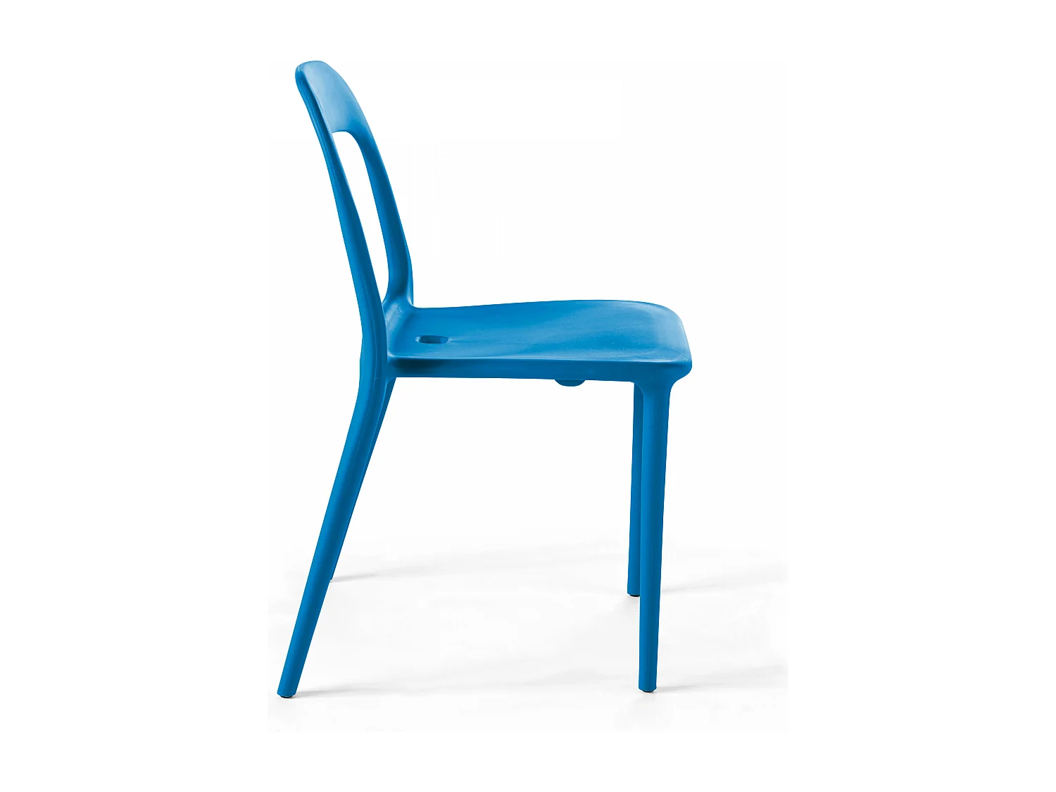 Lot de 4 chaises en plastique bleu