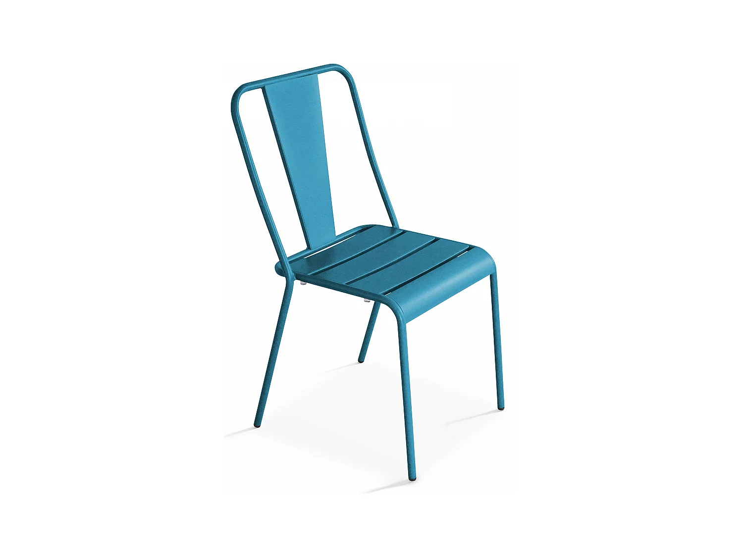 Chaise de jardin en métal bleu pacific