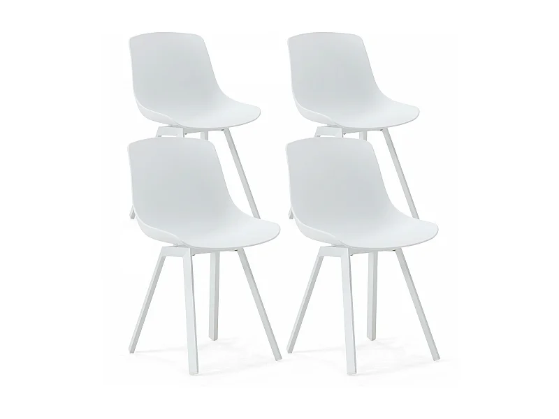 Set van 4 witte buitenstoelen