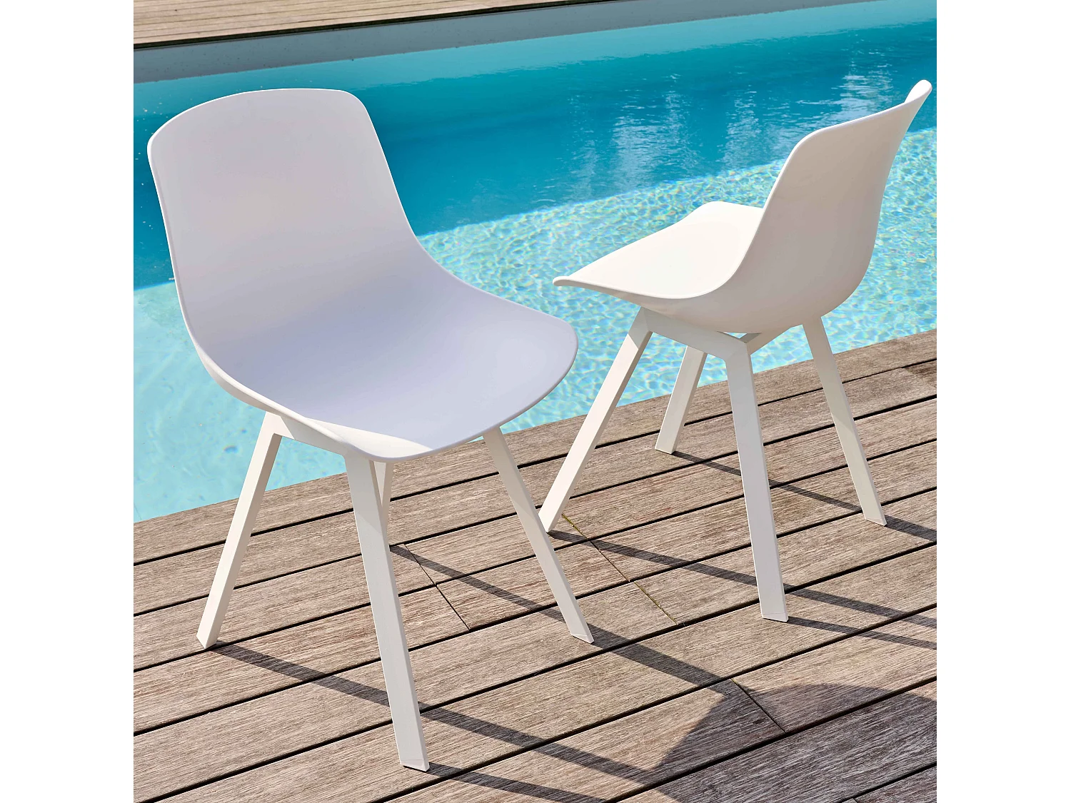 Lot de 4 chaises d'extérieur blanc