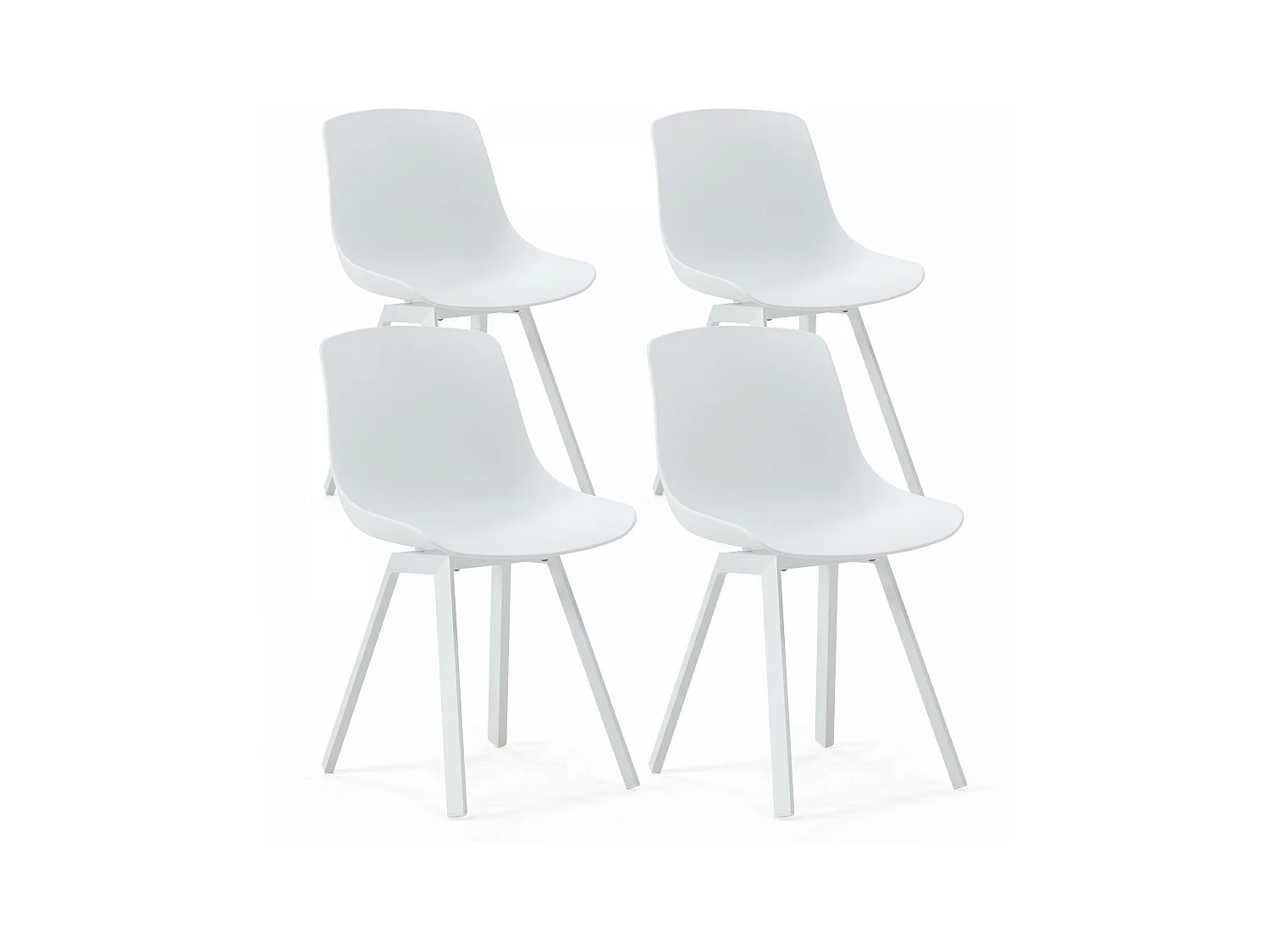 Lot de 4 chaises d'extérieur blanc