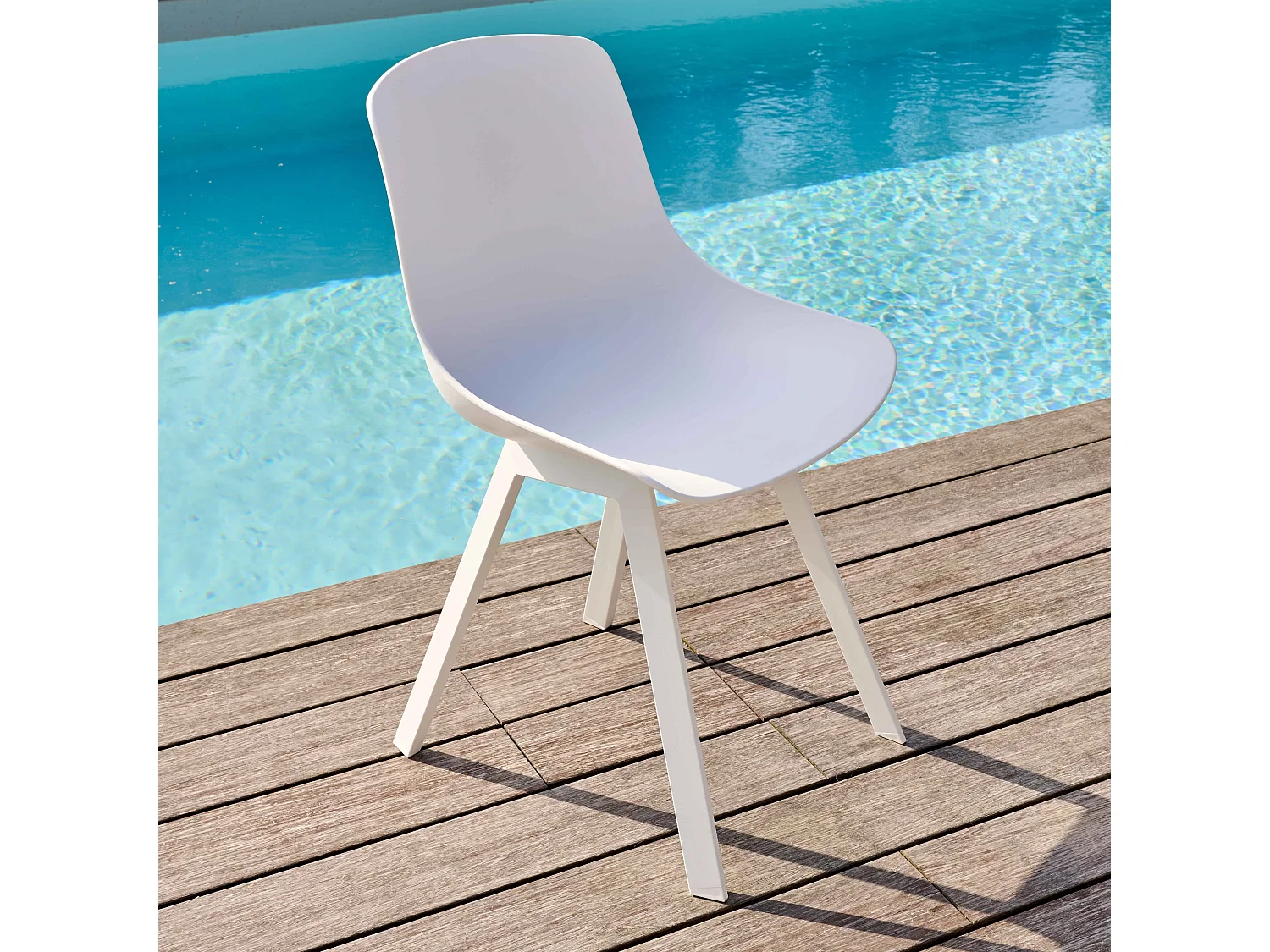 Lot de 4 chaises d'extérieur blanc
