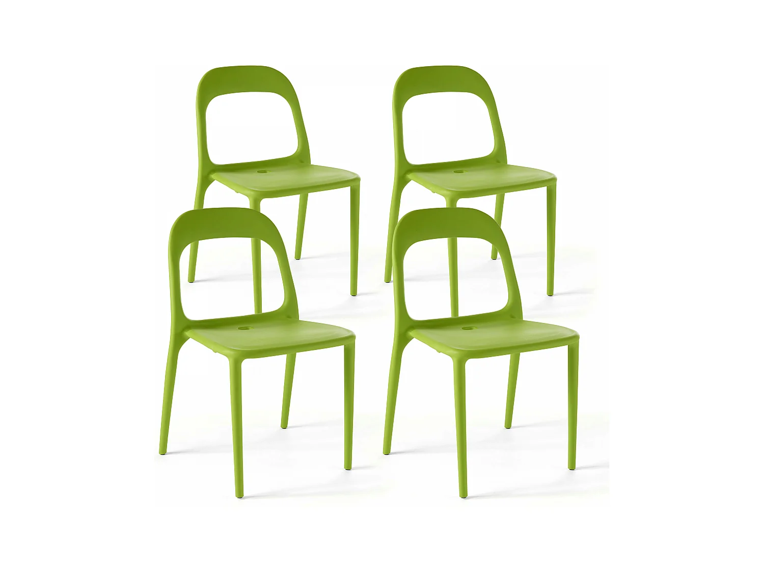 Lot de 4 chaises en plastique vert