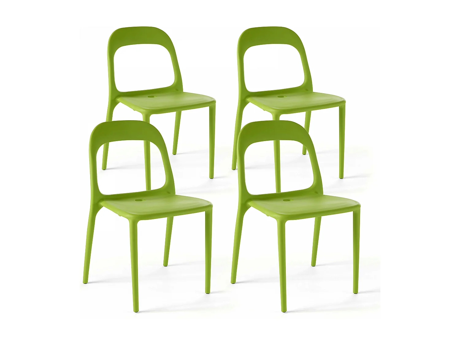 Lot de 4 chaises en plastique vert