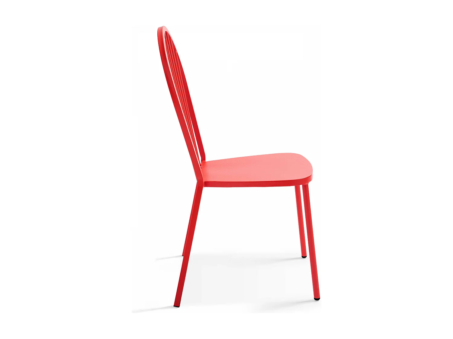 Chaise bistrot de jardin en métal rouge