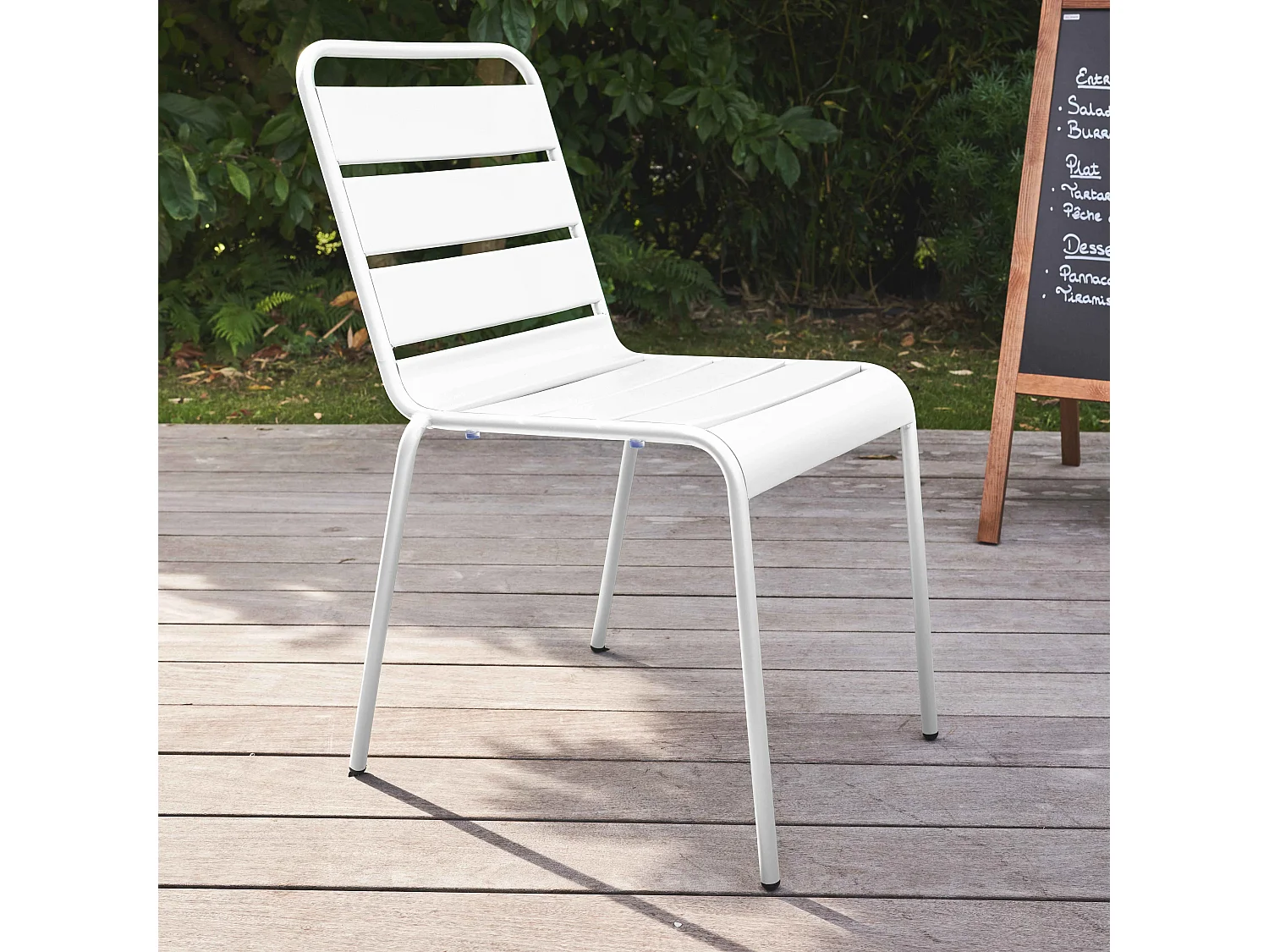 Chaise de jardin en métal blanc - Palavas