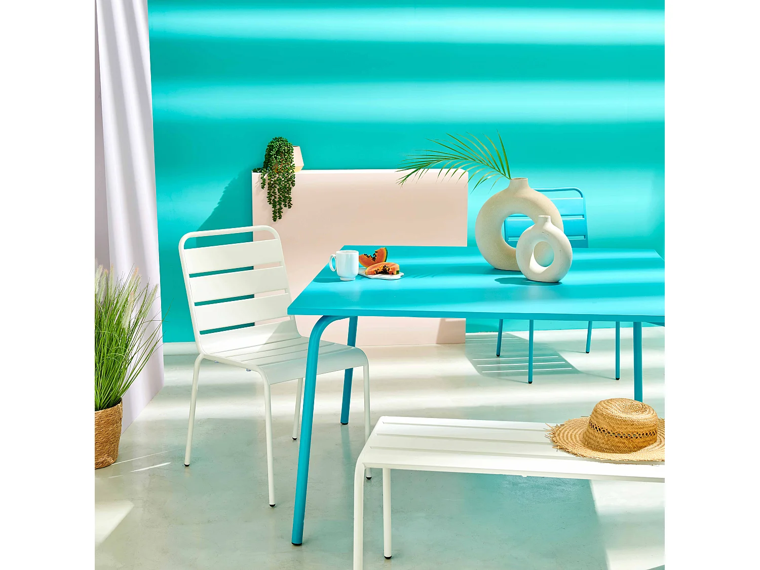 Chaise de jardin en métal blanc - Palavas