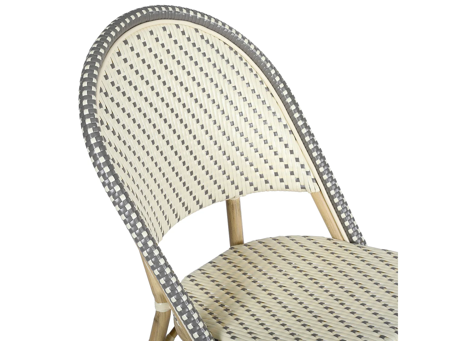 Chaise de terrasse bistrot parisien en aluminium et rotin gris