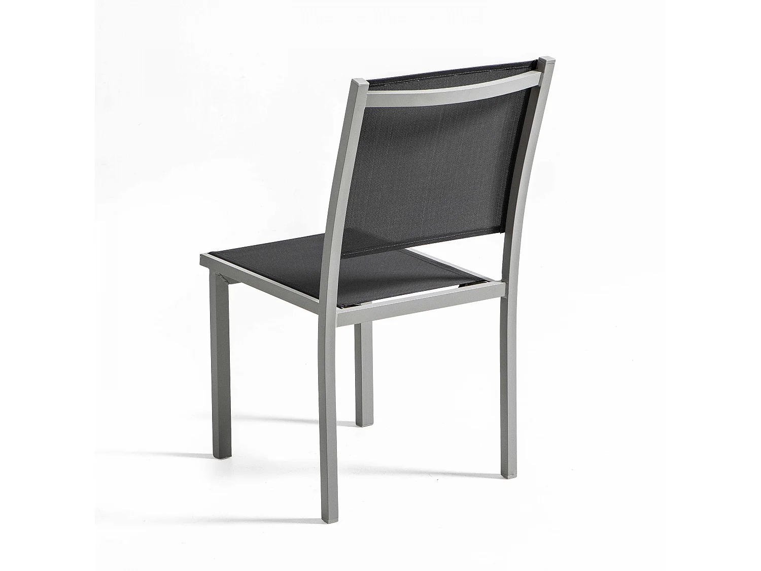Lot de 2 chaises de jardin en aluminium et textilène gris