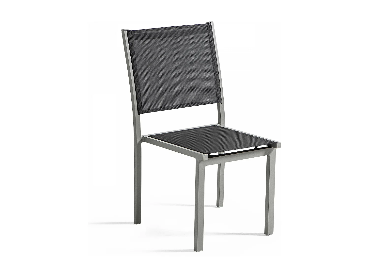 Lot de 2 chaises de jardin en aluminium et textilène gris