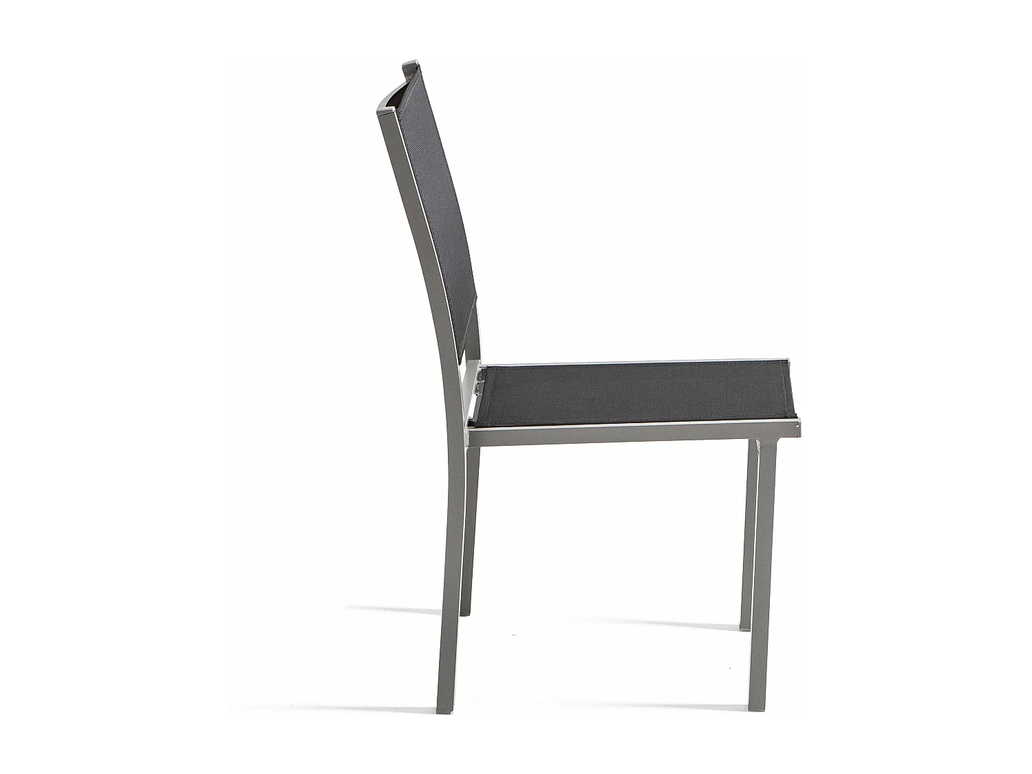 Lot de 2 chaises de jardin en aluminium et textilène gris