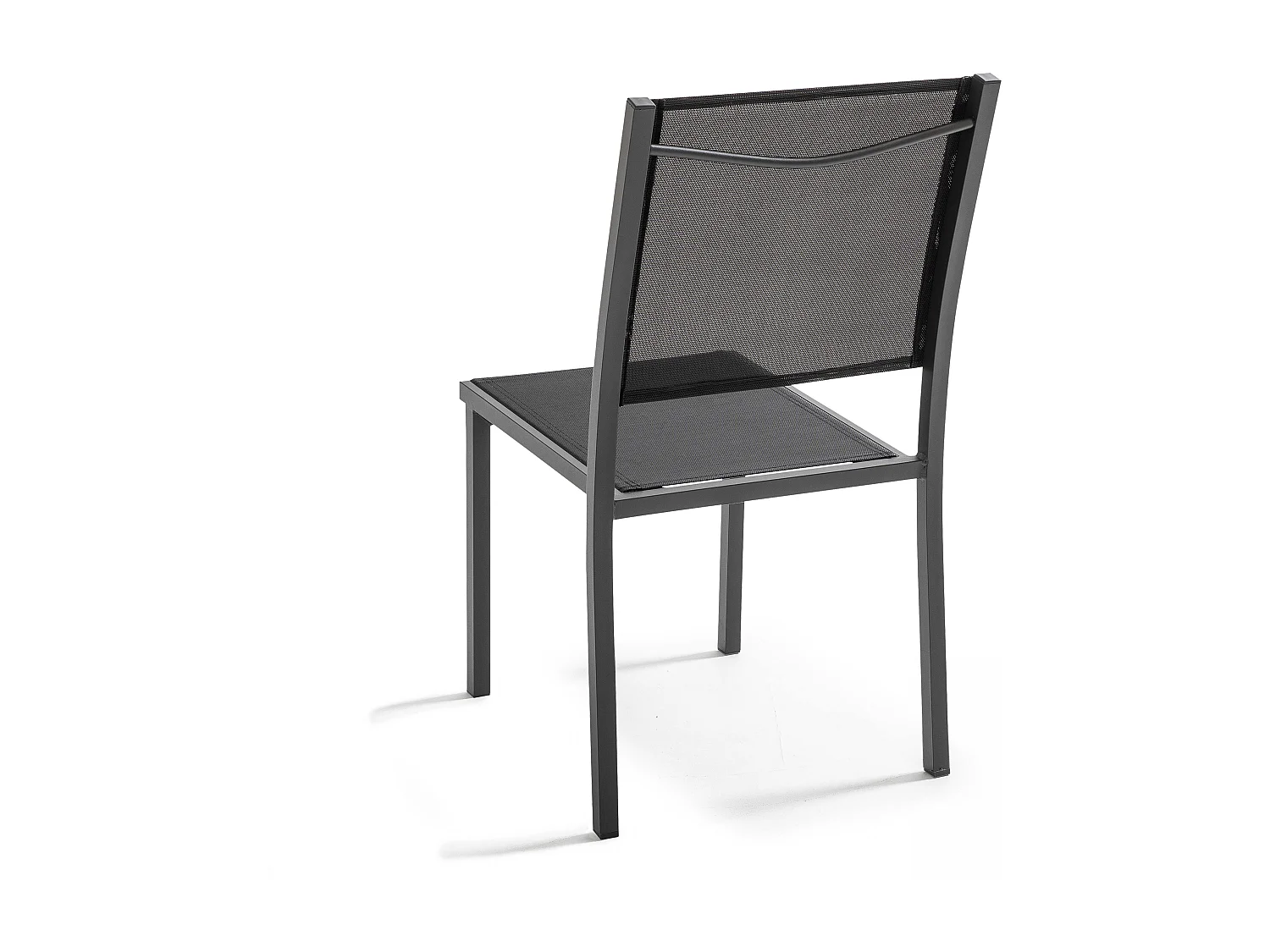 Lot de 2 chaises de jardin en aluminium et textilène noir