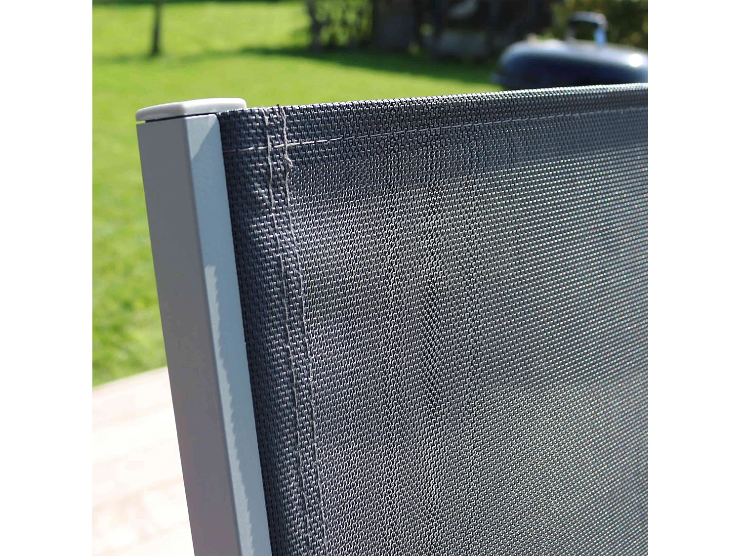 Lot de 2 chaises de jardin en aluminium et textilène noir