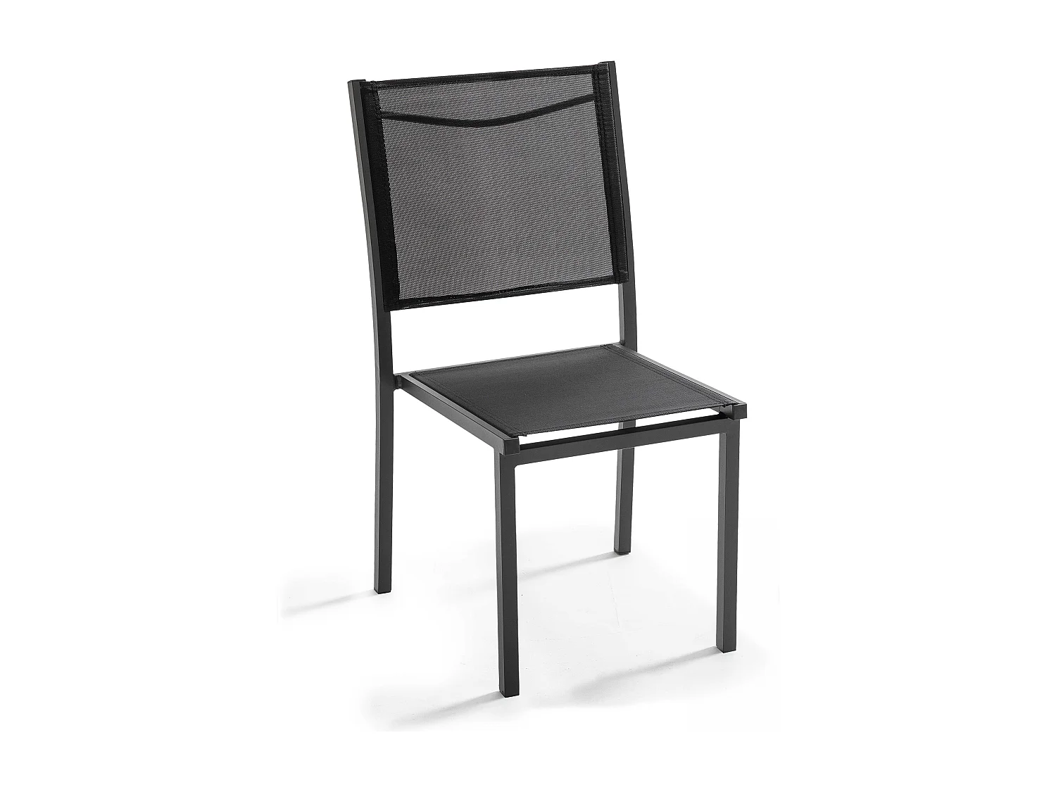 Lot de 2 chaises de jardin en aluminium et textilène noir