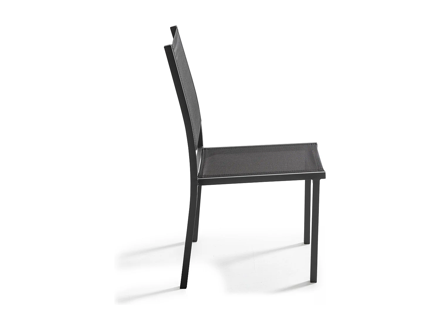 Lot de 2 chaises de jardin en aluminium et textilène noir