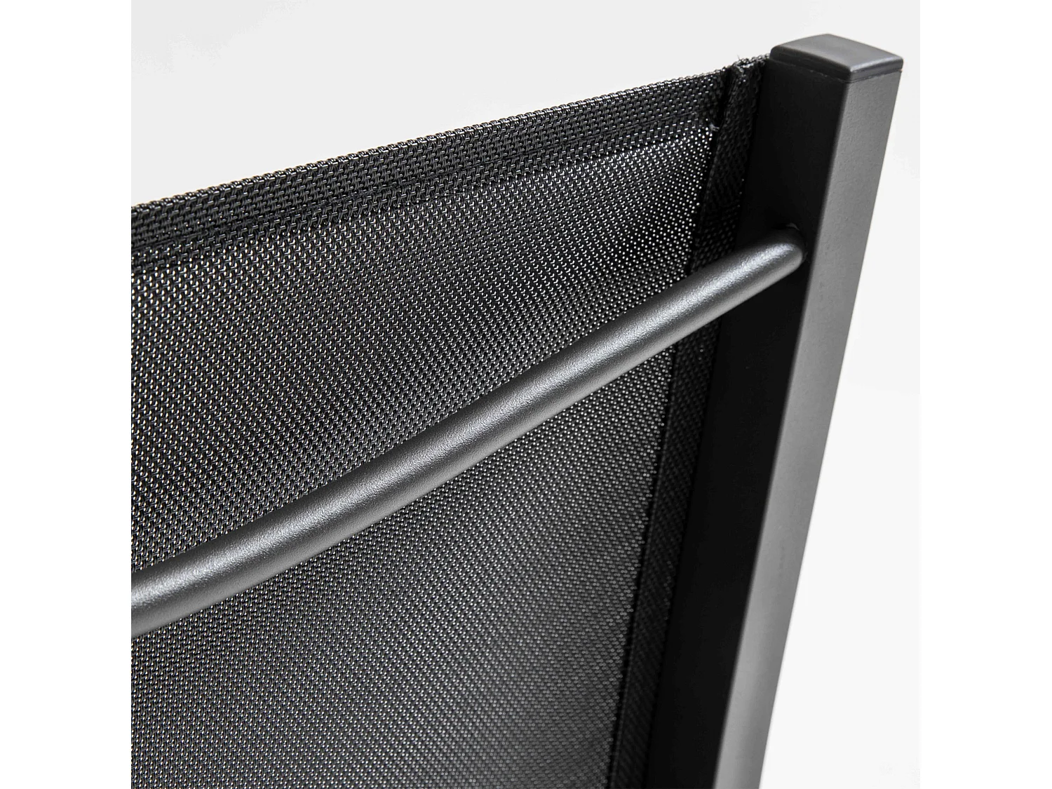 Lot de 2 chaises de jardin en aluminium et textilène noir