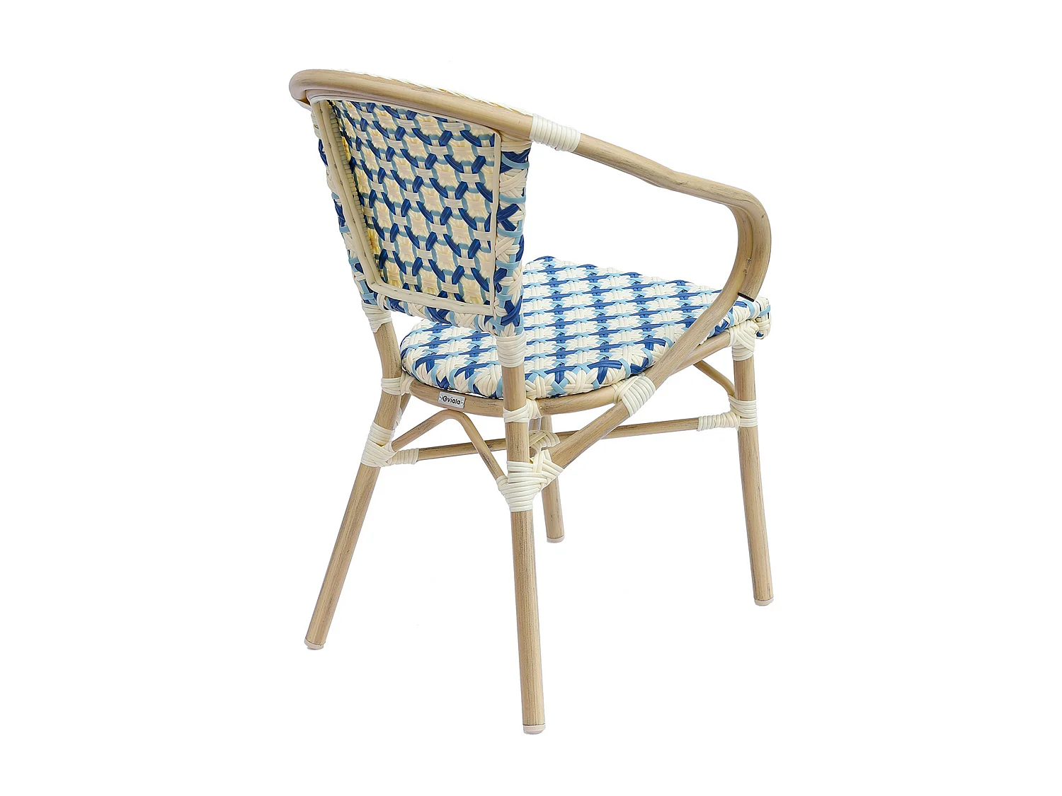 Blauwe rotan en tuinstoel