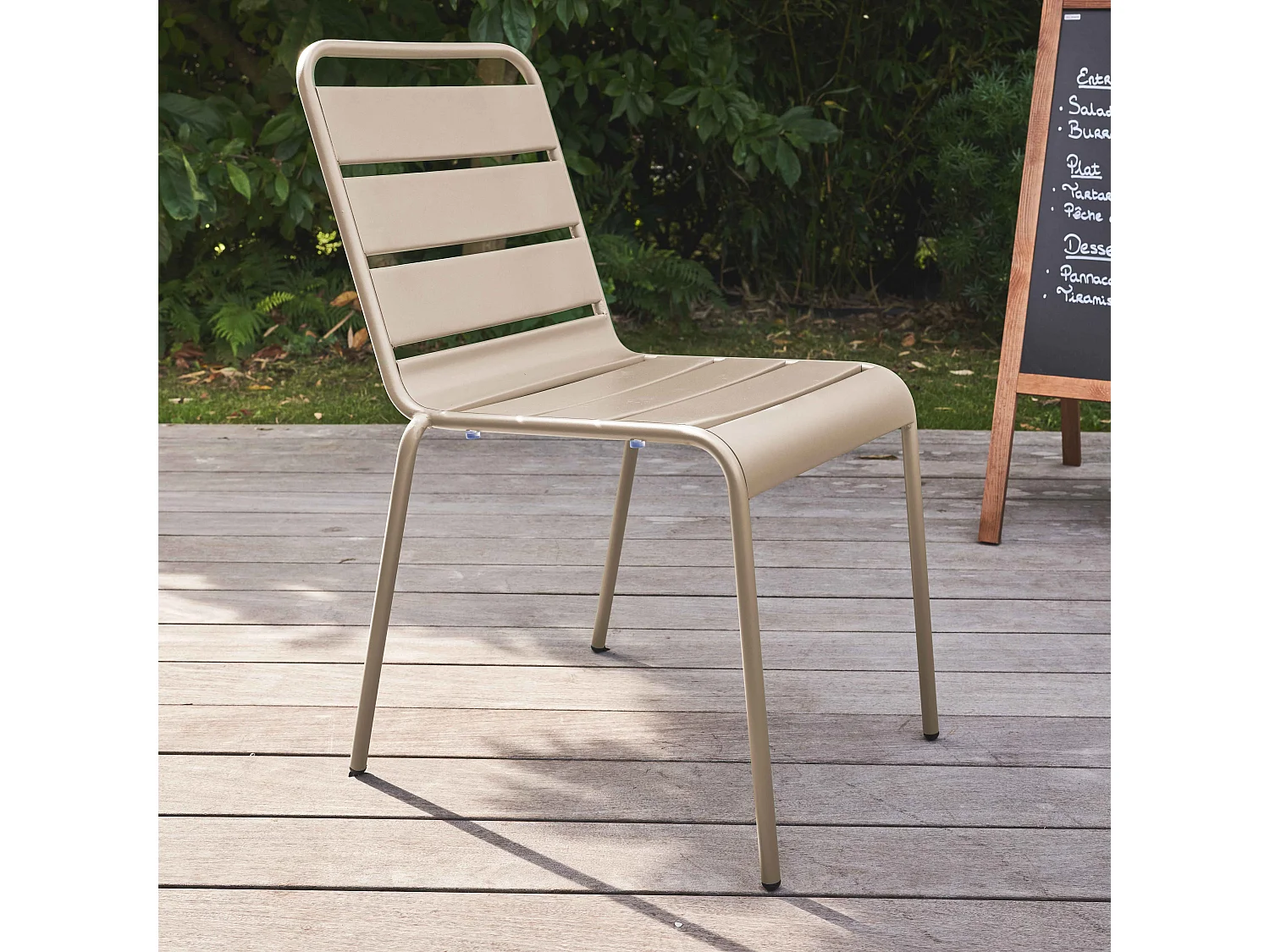 Chaise de jardin en métal taupe - Palavas