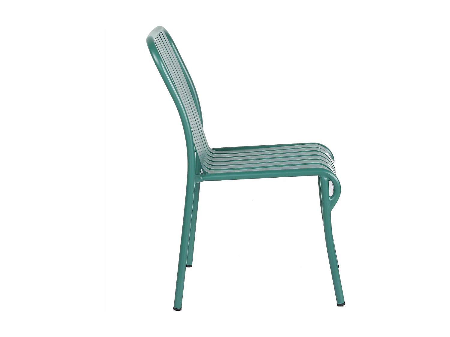 Chaise design de terrasse en aluminium vert foncé