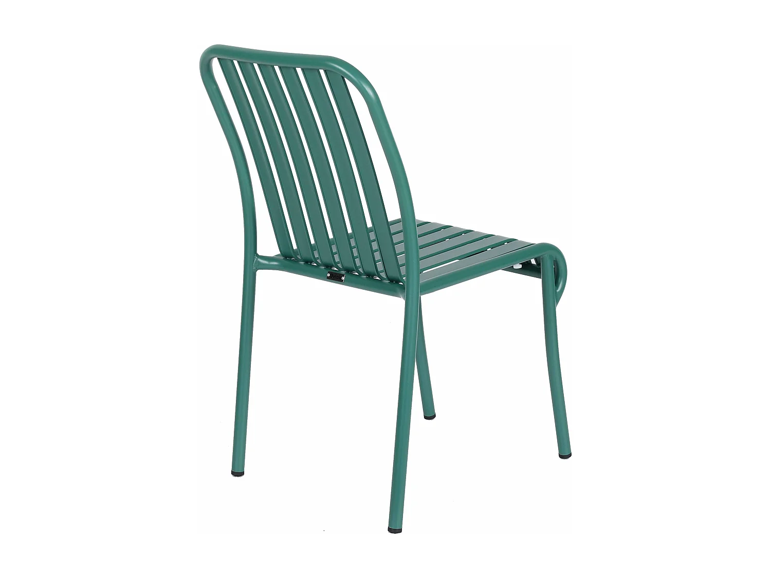 Chaise design de terrasse en aluminium vert foncé