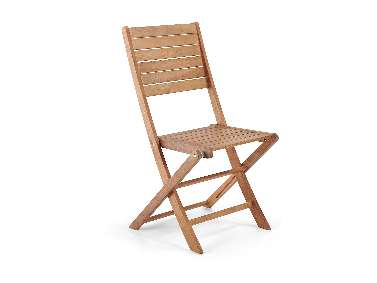 Lot de 2 chaises pliantes en bois d'eucalyptus
