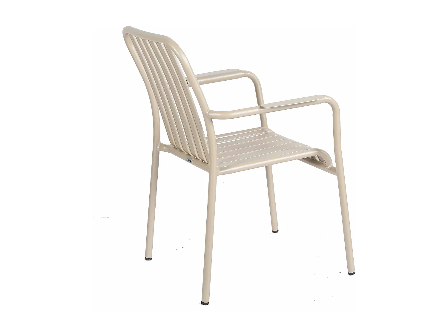 Chaise de terrasse avec accoudoirs en aluminium taupe