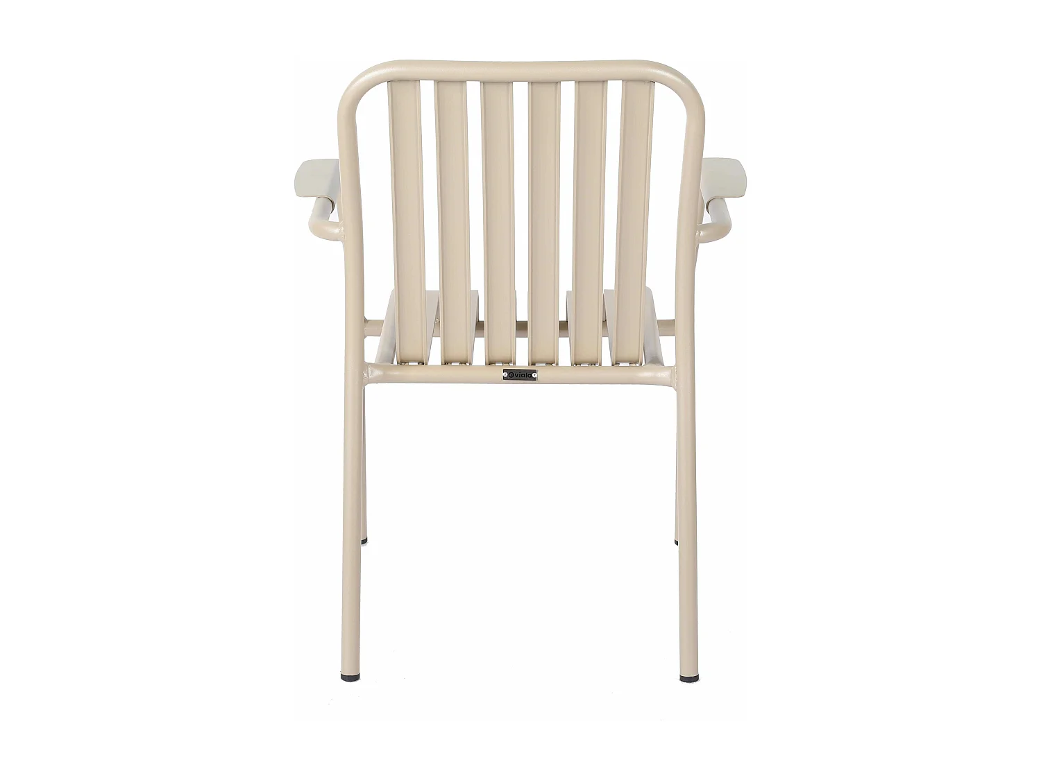 Chaise de terrasse avec accoudoirs en aluminium taupe