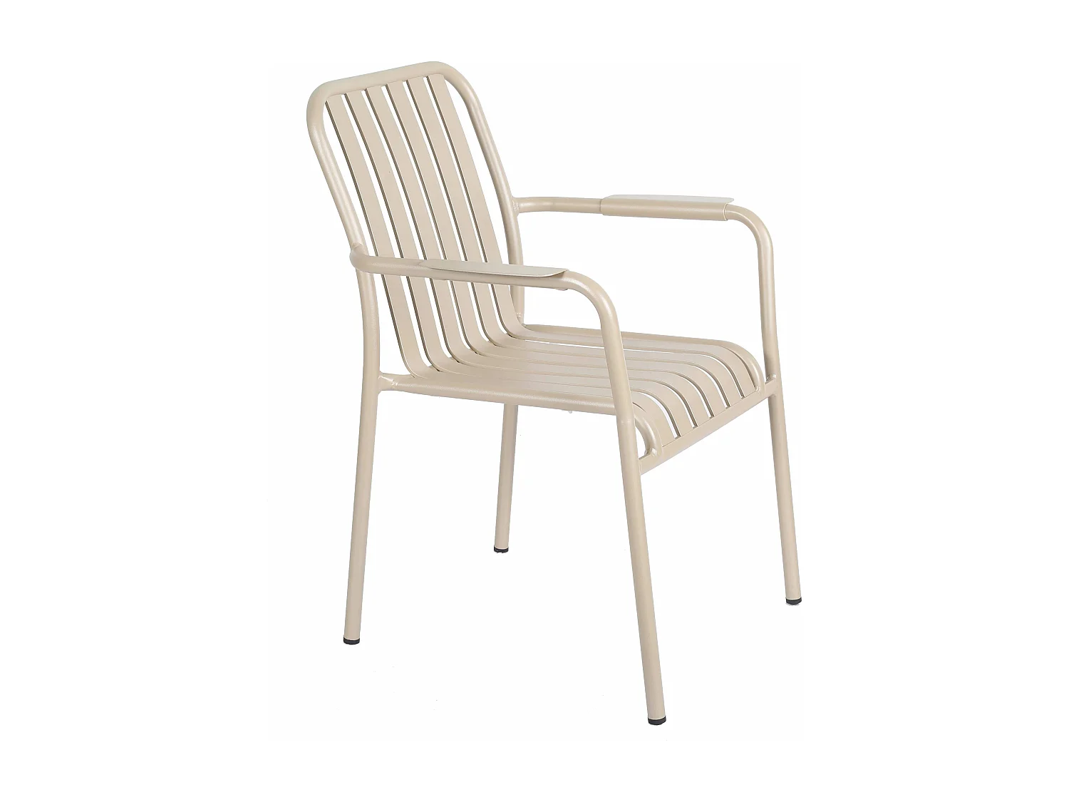 Chaise de terrasse avec accoudoirs en aluminium taupe