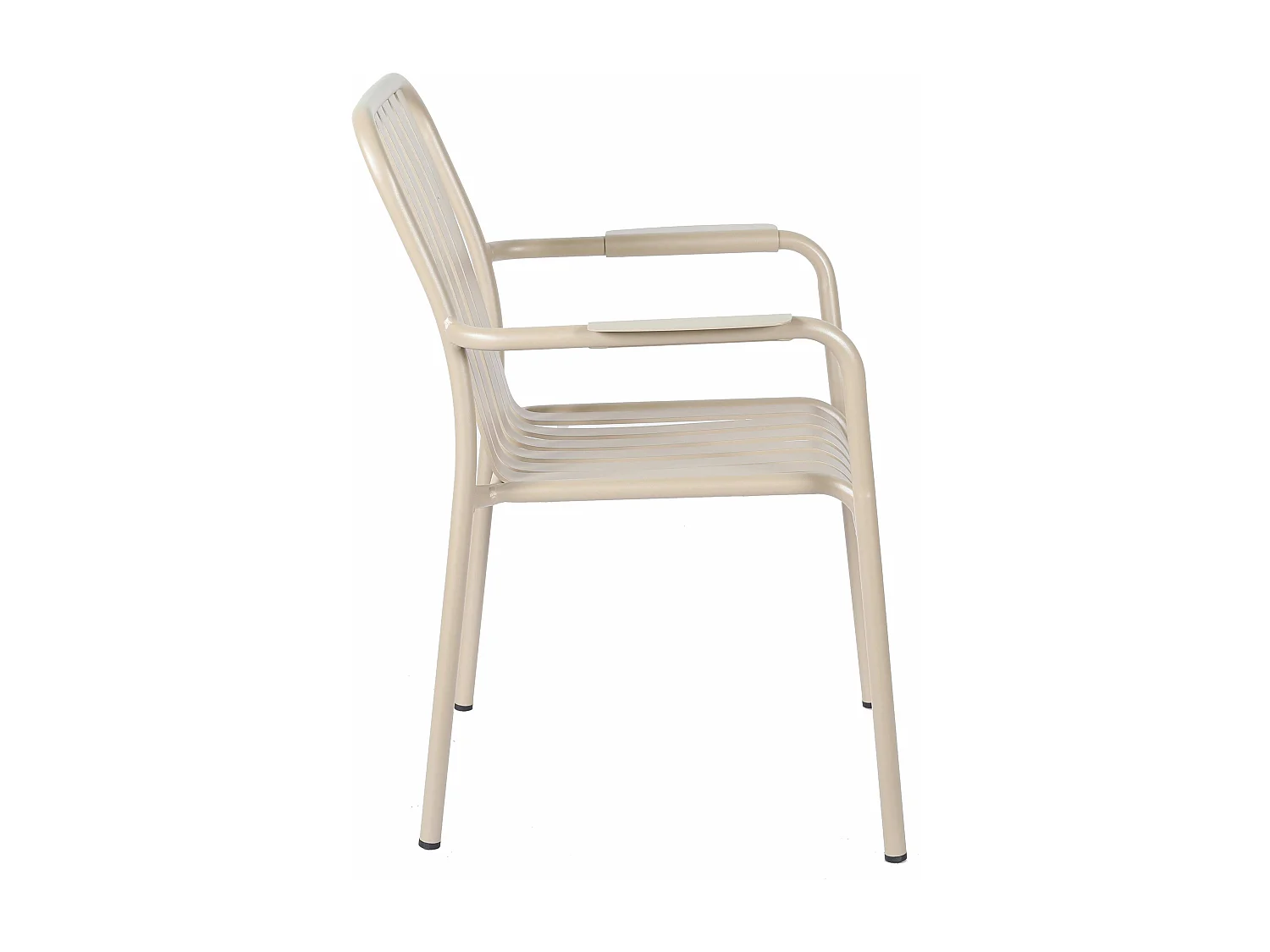 Chaise de terrasse avec accoudoirs en aluminium taupe