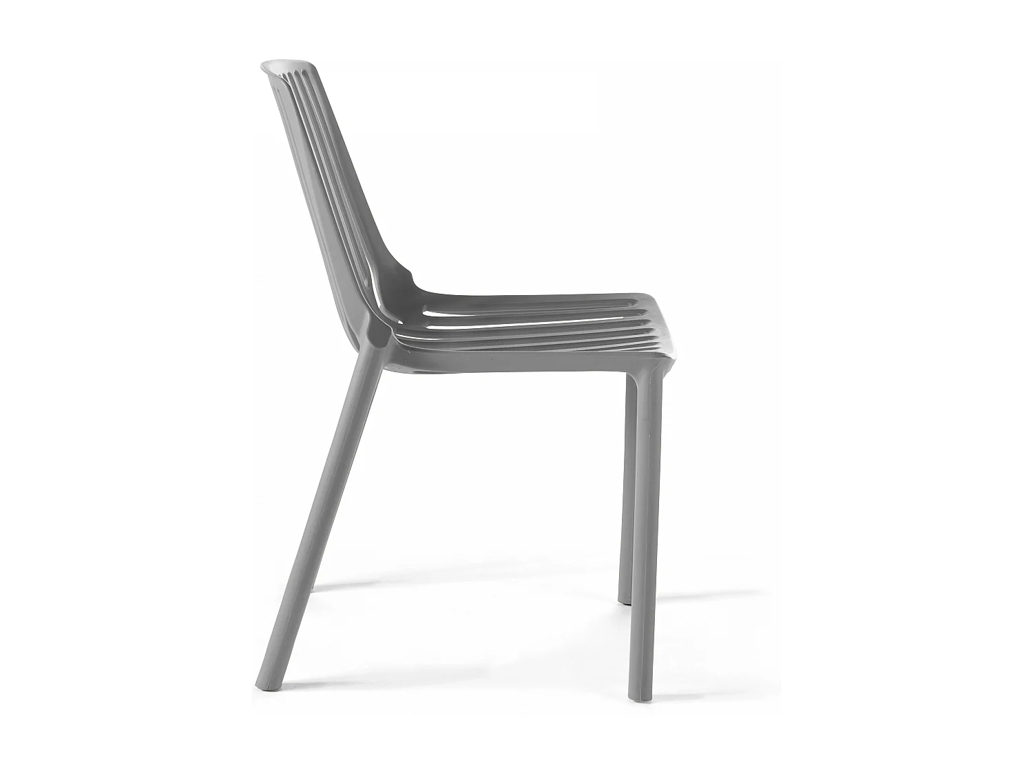 Lot de 4 chaises en plastique gris