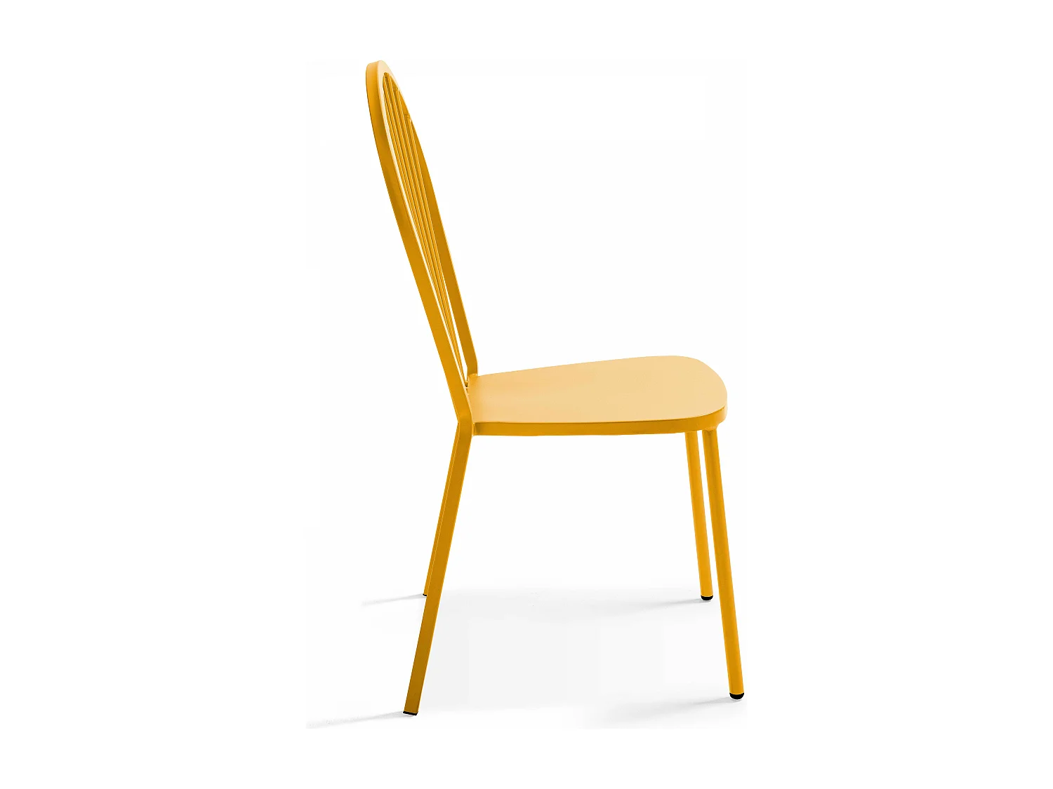 Chaise bistrot en métal jaune