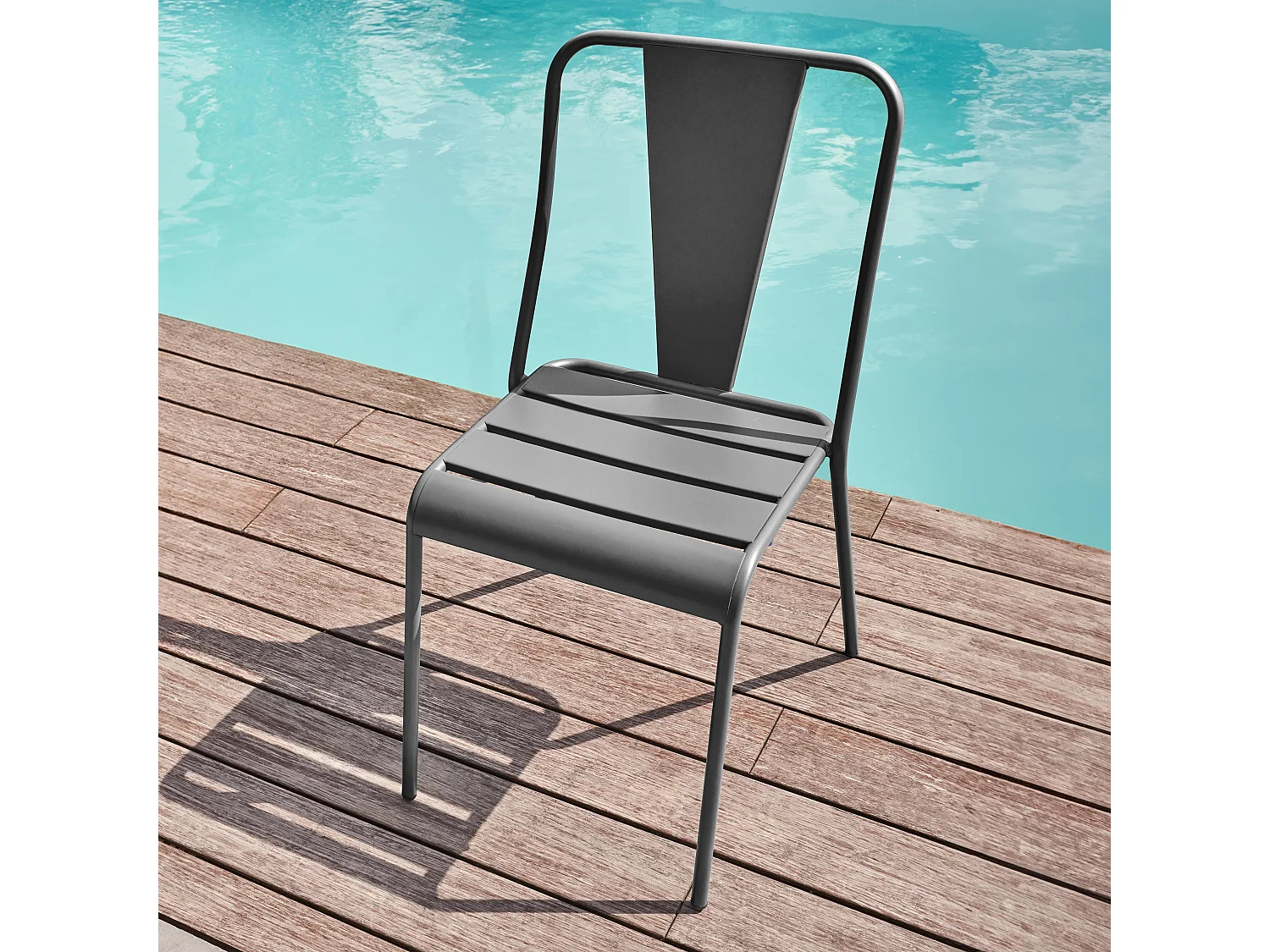 Chaise de jardin en métal anthracite
