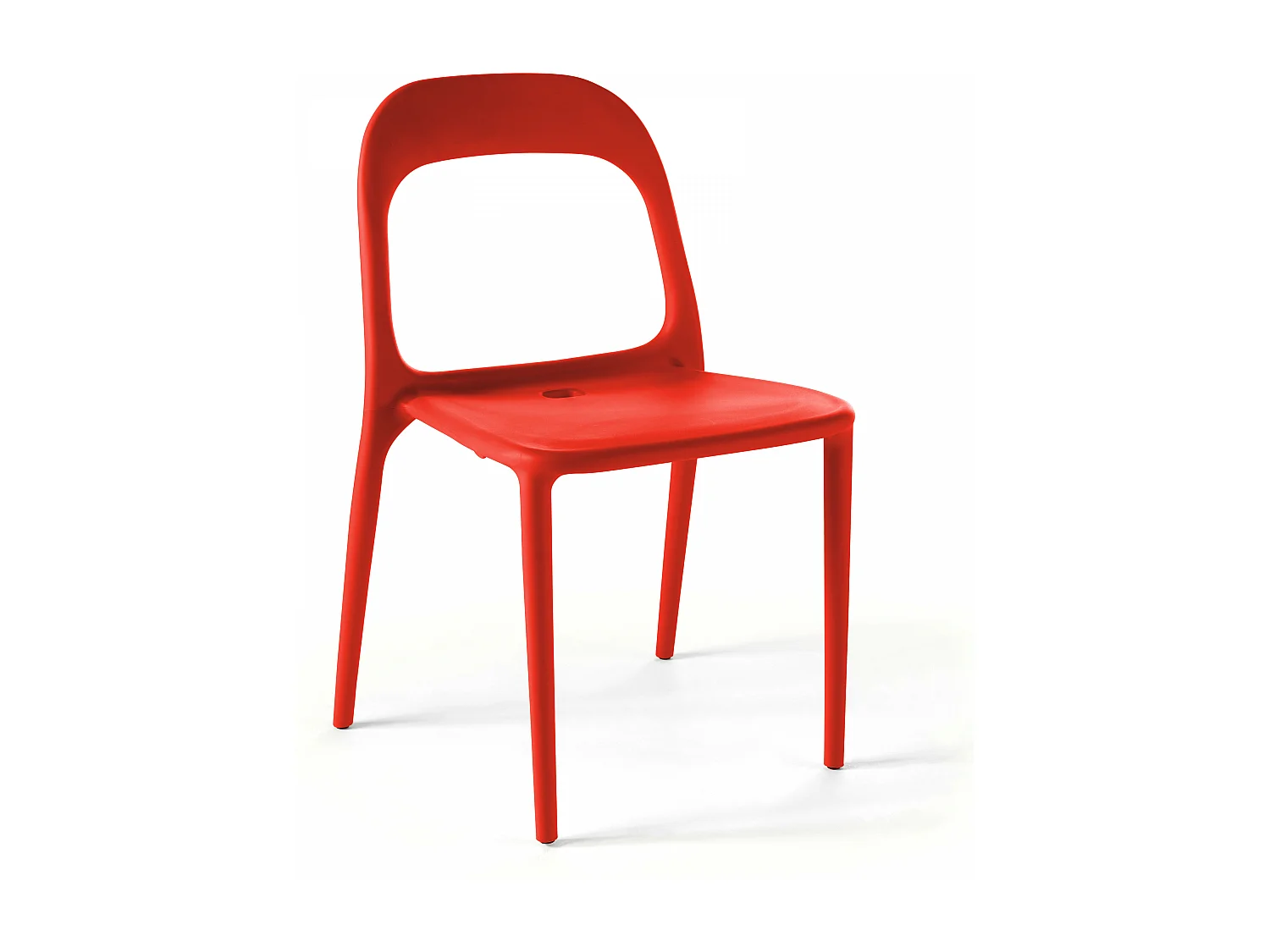 Lot de 4 chaises en plastique rouge