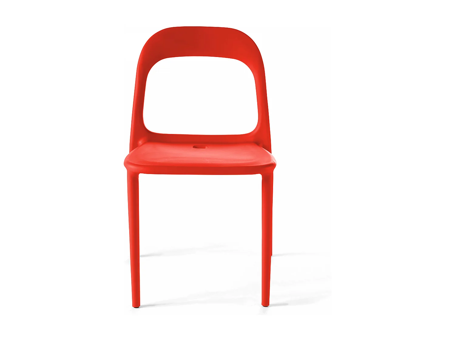 Lot de 4 chaises en plastique rouge