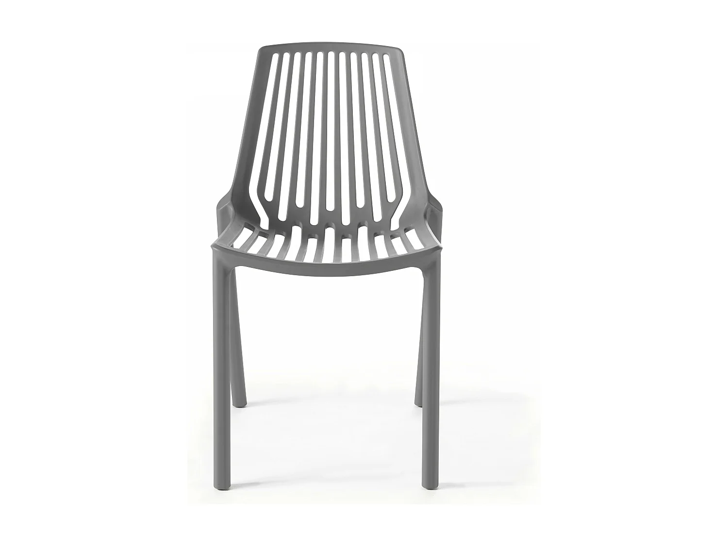 Chaise de jardin ajourée en plastique gris