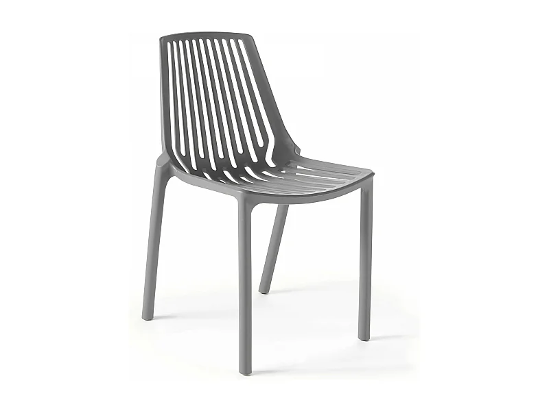 Chaise de jardin ajourée en plastique gris