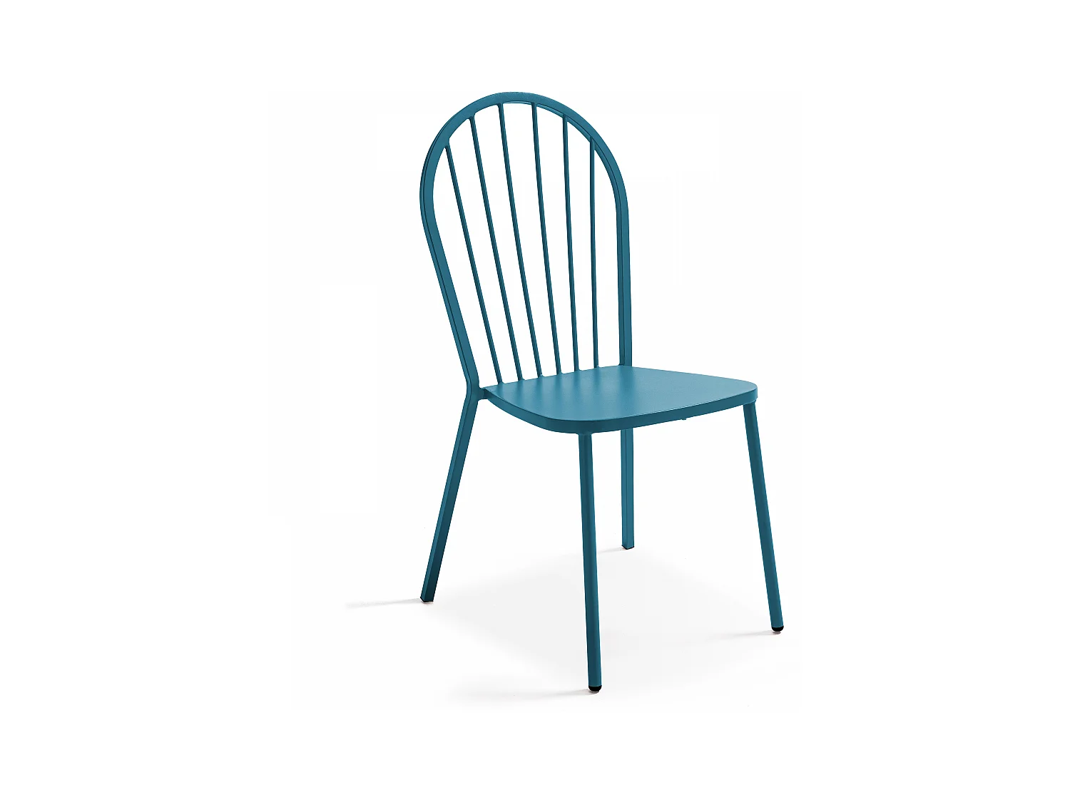 Chaise bistrot en métal bleu pacific
