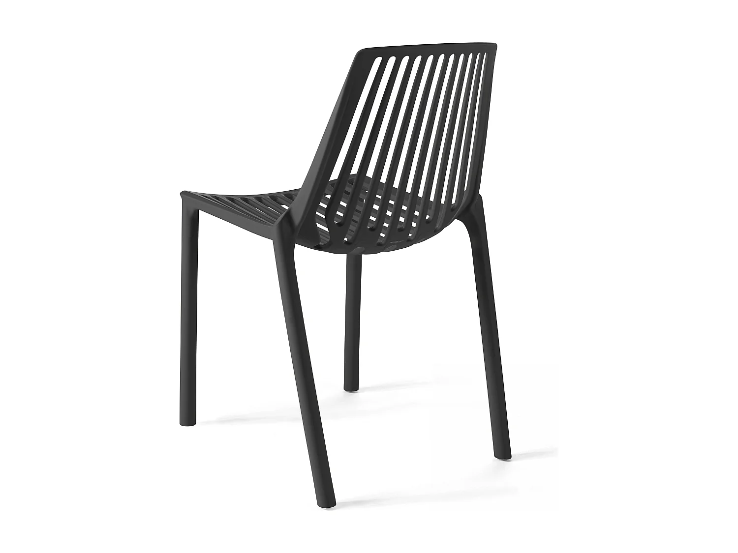 Lot de 4 chaises en plastique noir