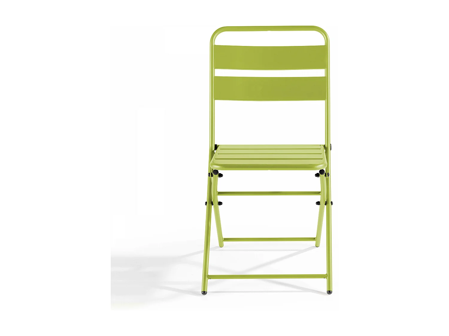 Lot de 2 chaises de jardin pliantes en métal vert - Palavas