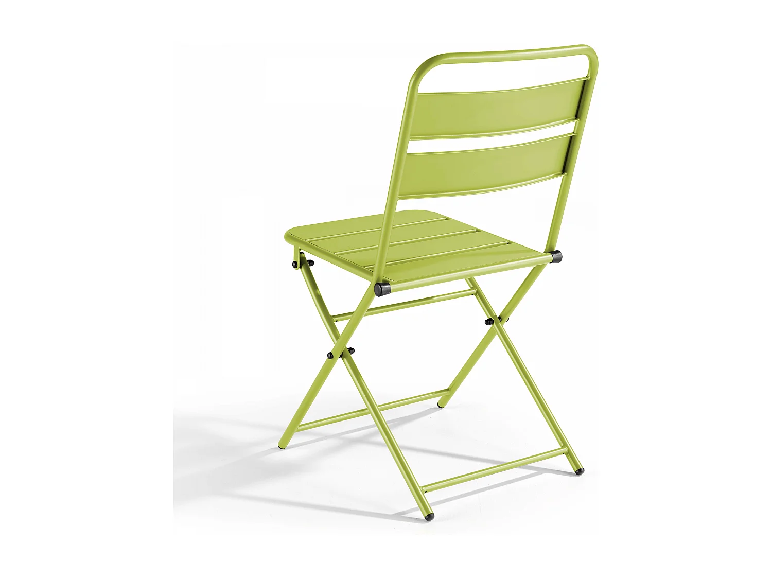 Lot de 2 chaises de jardin pliantes en métal vert - Palavas