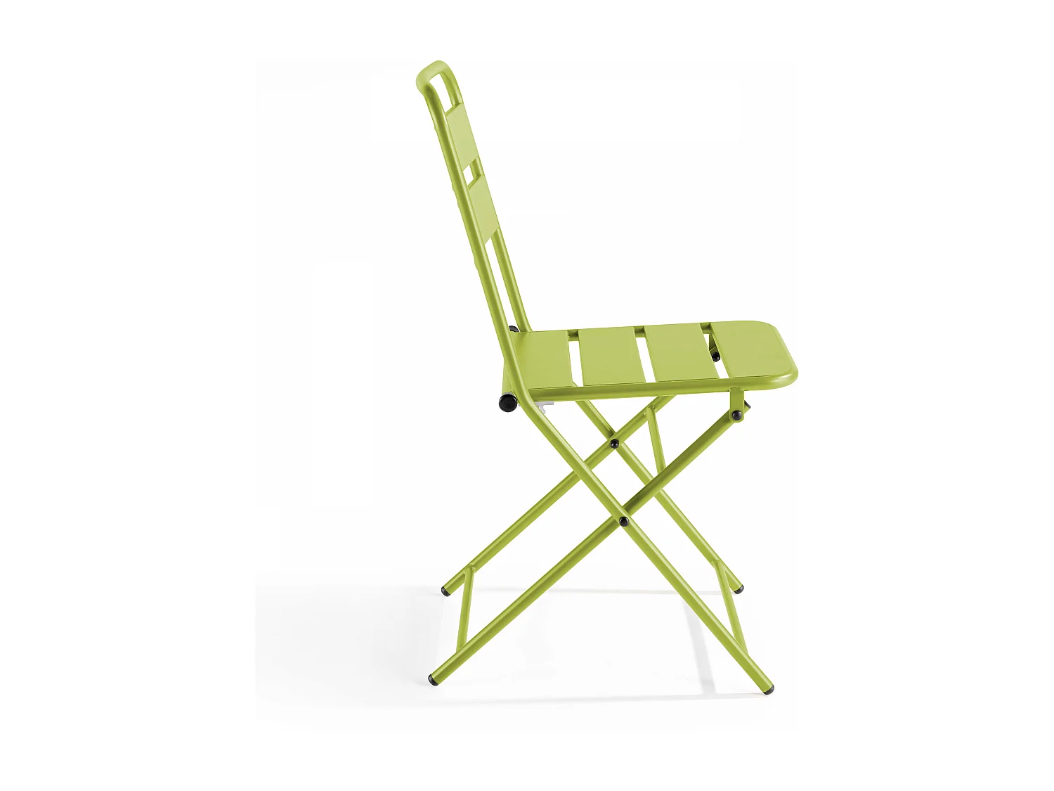 Lot de 2 chaises de jardin pliantes en métal vert - Palavas
