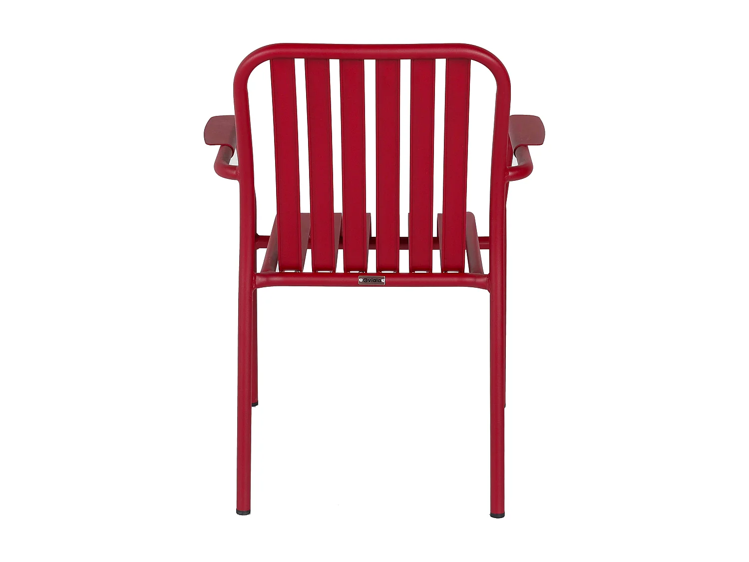 Chaise de terrasse avec accoudoirs en aluminium rouge