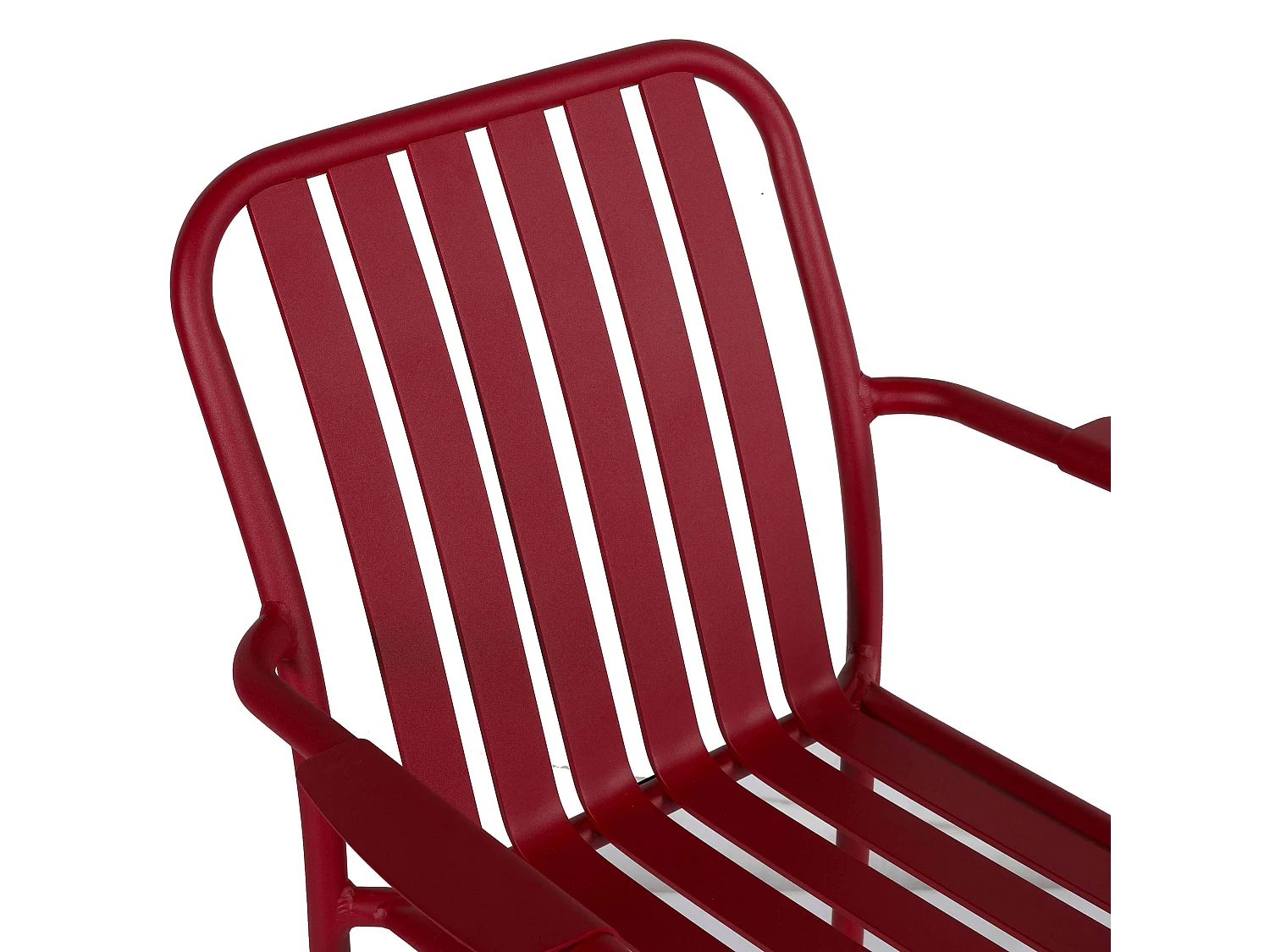 Chaise de terrasse avec accoudoirs en aluminium rouge
