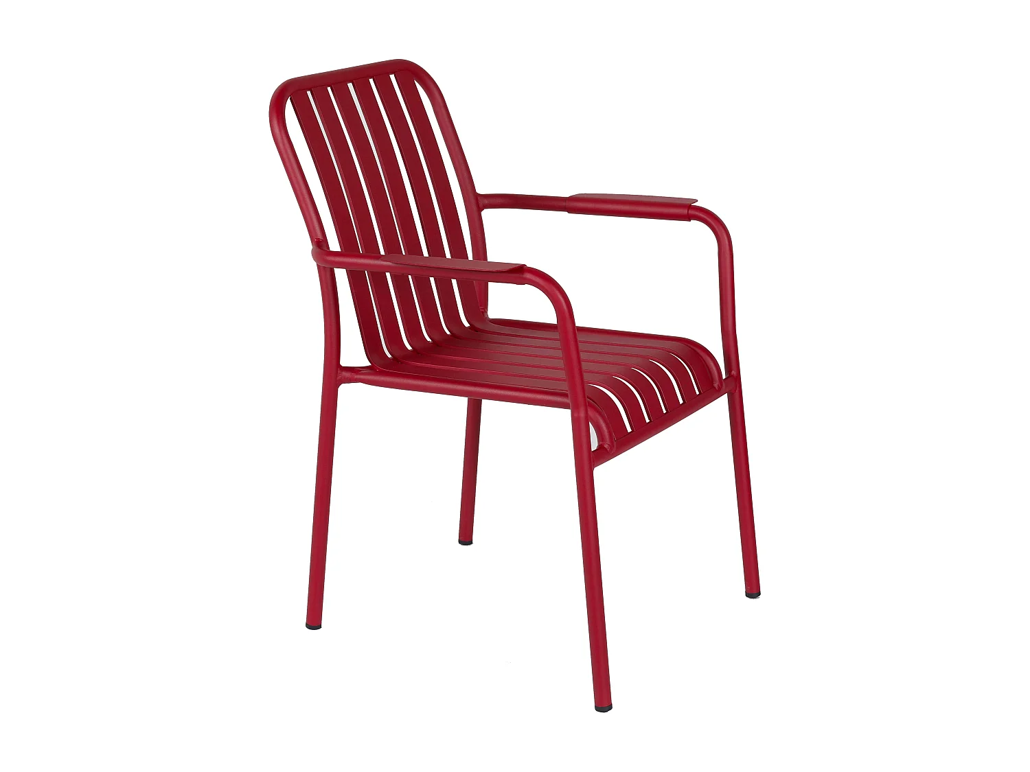 Chaise de terrasse avec accoudoirs en aluminium rouge