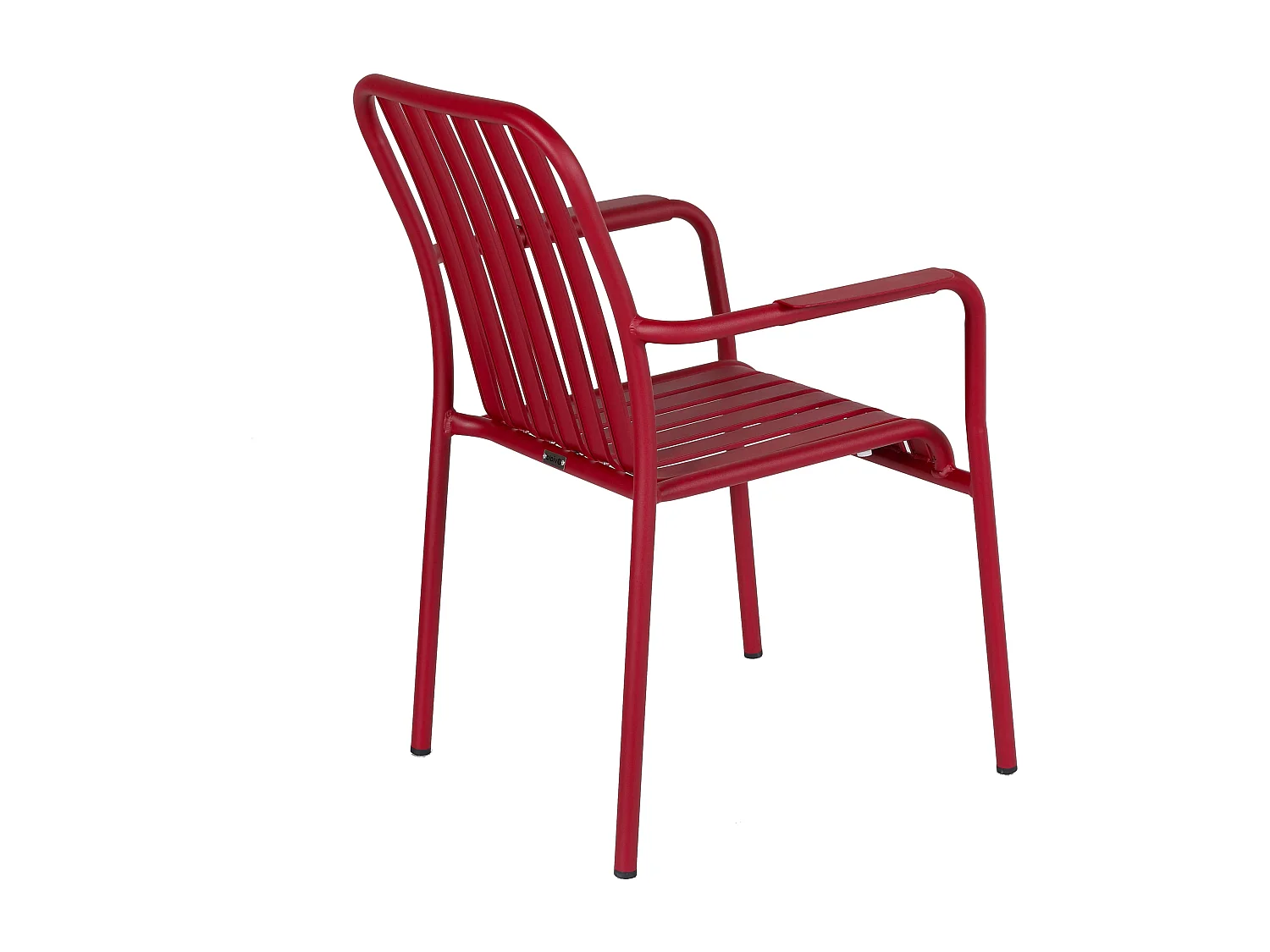 Chaise de terrasse avec accoudoirs en aluminium rouge