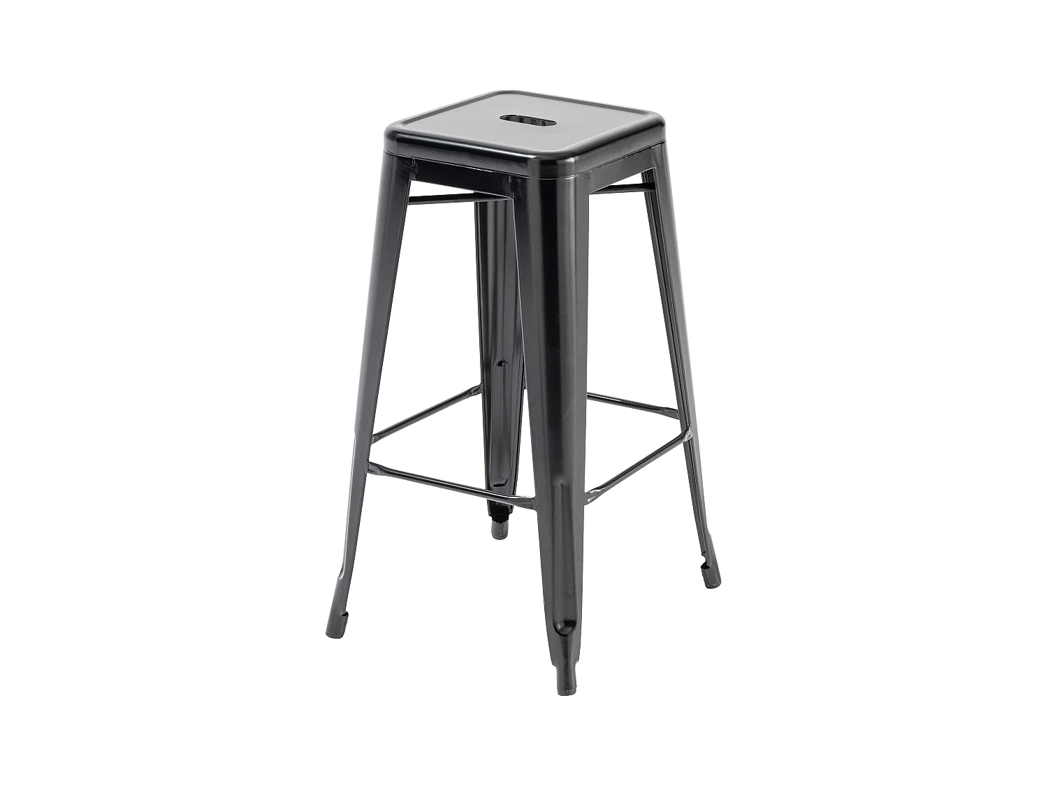 Tabouret de bar en métal noir mat