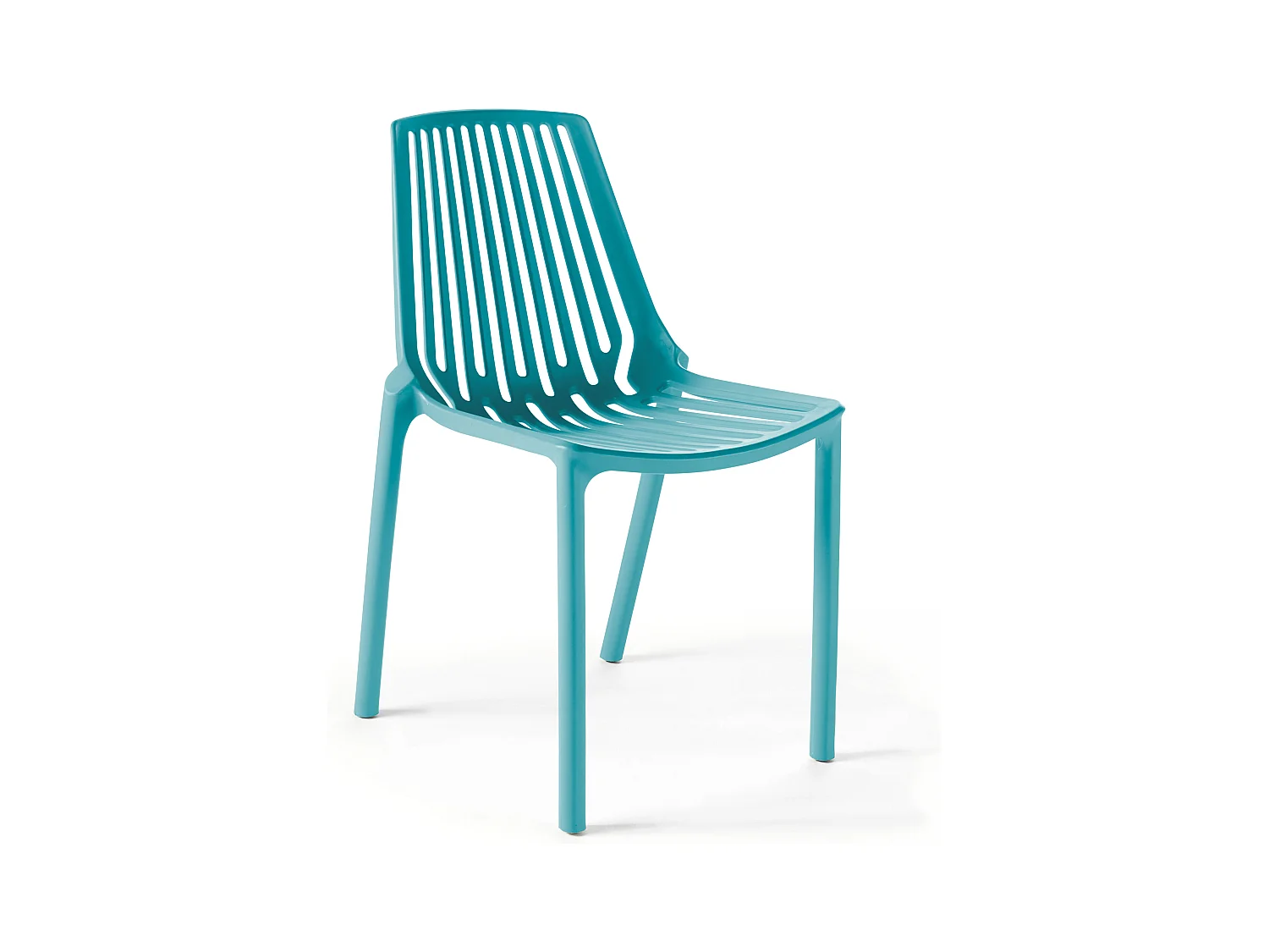 Chaise de jardin ajourée en plastique bleu