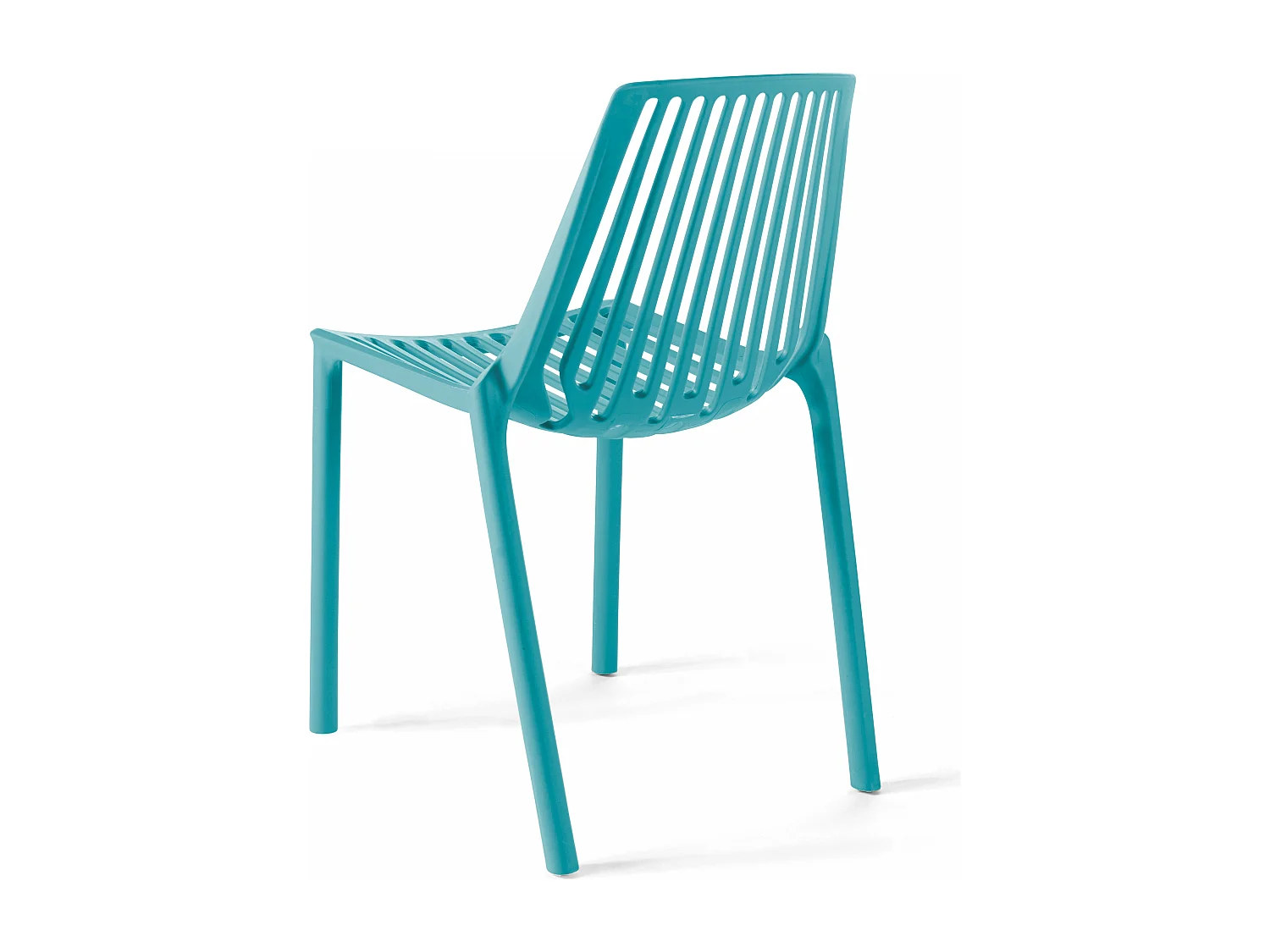 Chaise de jardin ajourée en plastique bleu