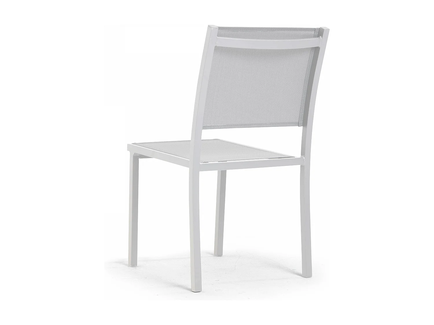 Lot de 2 chaises de jardin aluminium et textilène blanc